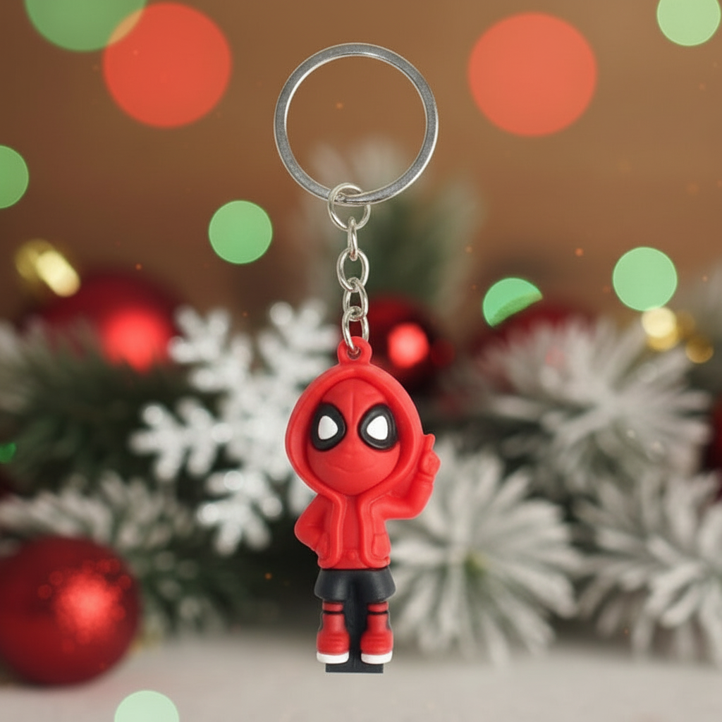 Keychain with fully red hoodie